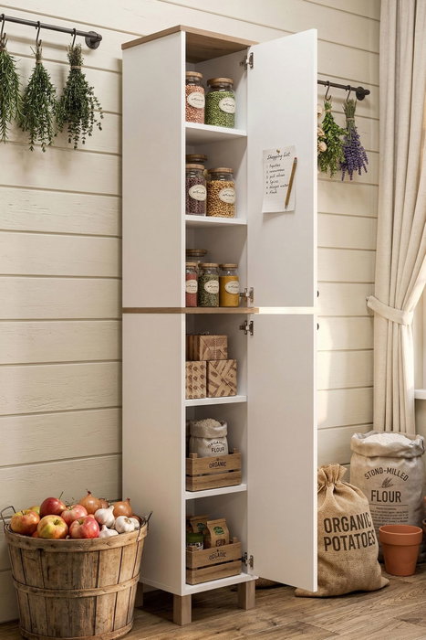 Hanah Home Nord - ND12-SW Armario Multiusos Blanco y Roble